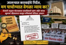 जालन्यात कारवाईचे निर्देश, मग पाचोर्यात वेगळा न्याय का? शेतकरी अनुदान घोटाळ्यावर प्रांताधिकारी भूषण अहिरे यांच्या खुलासा अहवालाला महसूल सचिवांकडे सविस्तर आव्हान; संभाजीनगर उच्च न्यायालयातील विधी तज्ञ ॲड. हर्षल रणधीर यांच्या मार्गदर्शनाखाली प्रतिवेदन